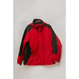 Vintage L.L. Bean Red & Black Ski Jacket – Women’s XL – 90s Waterproof Coat